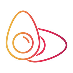 half boiled egg Line Gradient Icon
