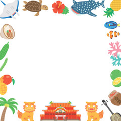 沖縄のかわいいイラストフレーム
