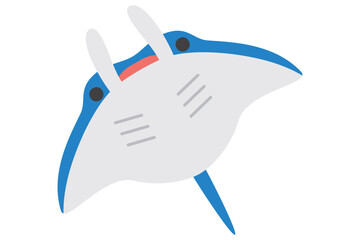 かわいいマンタのイラスト
