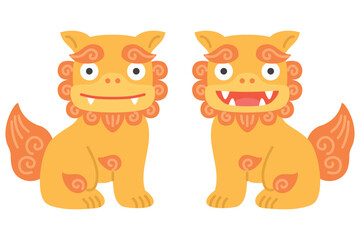 Fototapeta premium かわいいシーサーのイラスト
