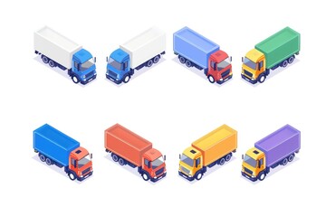 Four vehicles with different colors on a plain white surface, ideal for promotional or advertising purposes