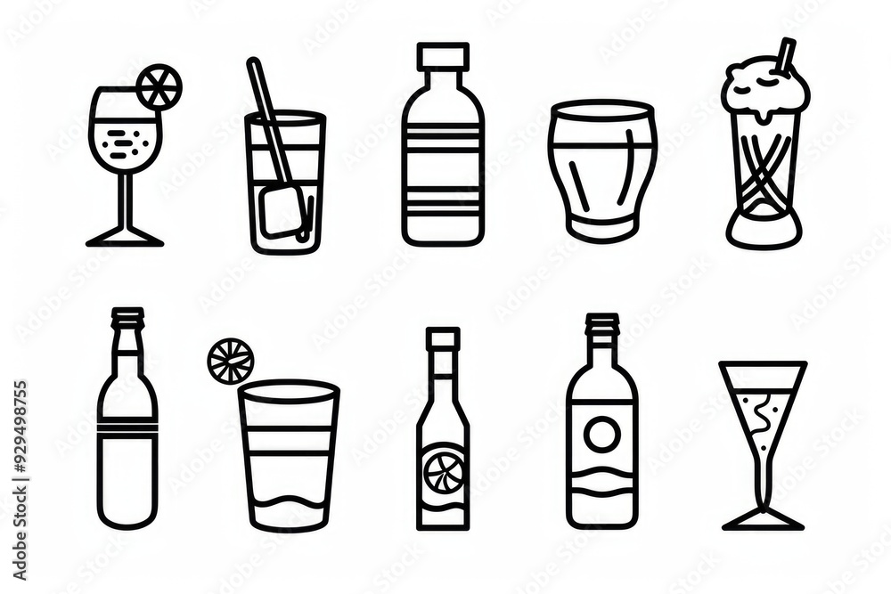 Poster Image shows different types of drinks and beverages on display