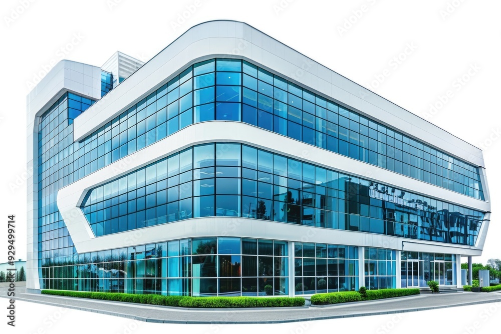 Poster A tall building with many windows, ideal for use in architecture or urban planning images
