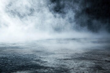 Smoke On Cement Floor With Defocused Fog In Halloween Abstract Background , ai