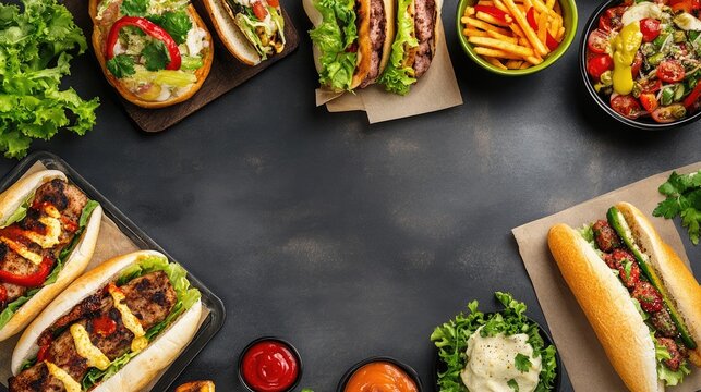 Casual food flyer with playful imagery and a large blank area, ideal for adding custom text or promotions.