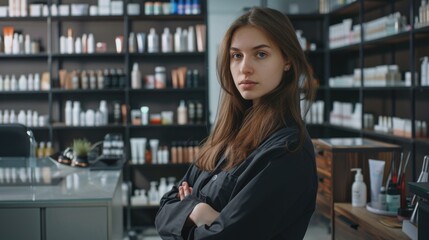 A person getting their hair done at a beauty salon