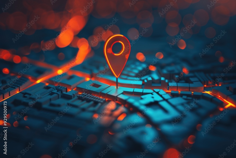 Aufkleber map with a pin indicating a specific location, useful for travel or navigation purposes