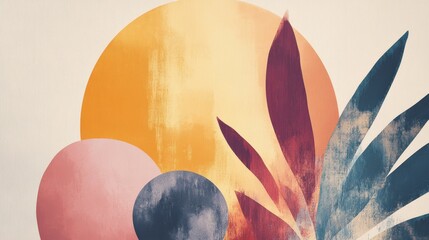 Abstract minimalistic boho background. Boho art concept