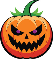 Halloween Pumpkin Vector Cartoon  Illustration for Spooky Design Festive Art And TShirt Design