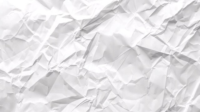 White crumpled paper texture background. Stop motion animation. Seamless looping