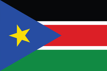 National flag of Republic of South Sudan. South Sudan flag. Vector Illustration. 