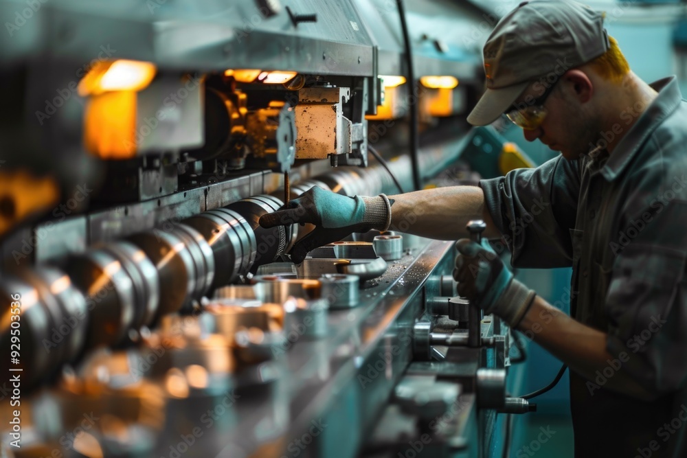 Poster Man working on machine in industrial setting