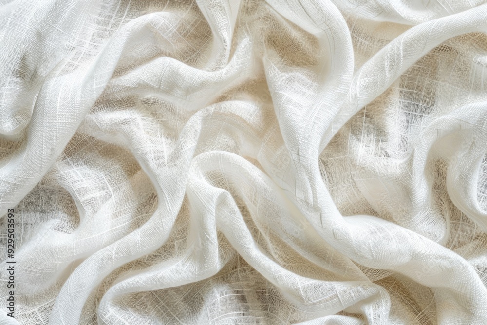 Poster a close-up view of a white fabric with intricate details