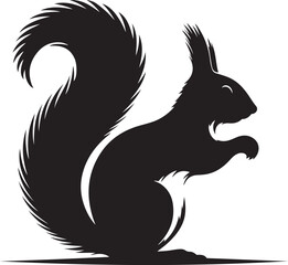 Premium Squirrel Silhouette Vector for Educational Graphics