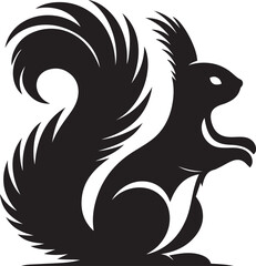 Premium Squirrel Silhouette Vector for Educational Graphics