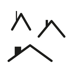 Roof silhouette icons. Simple house rooftops. Vector architecture symbols. Minimal design.