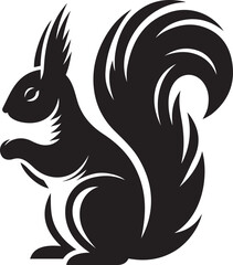 Premium Squirrel Silhouette Vector for Educational Graphics