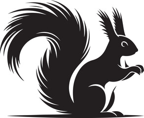 Premium Squirrel Silhouette Vector for Educational Graphics
