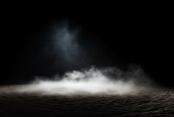 Fototapeta premium A Spotlight Illuminates Fog on a Dark Surface