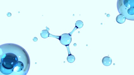 Skincare Collagen Serum Molecules Biomedical 3D Illustration