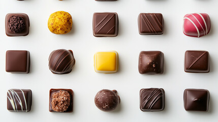 chocolate candies isolated on white