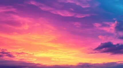 Obraz premium A vibrant sunset sky filled with hues of pink, purple, and blue.