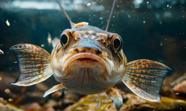 Underwater photo of The Catfish (Silurus Glanis).