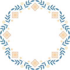 Foral motifs ornament round frame border