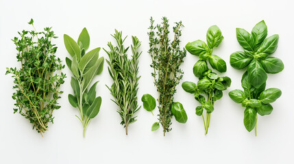 Obraz premium herbs on white background