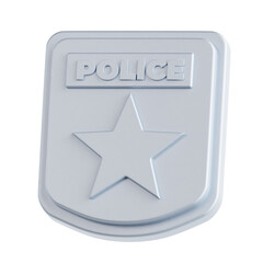 Police Badge 3D Icon Illustration