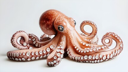 Obraz premium Detailed Octopus with Flowing Tentacles.
