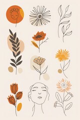 Obraz premium A portrait of a woman with a floral wreath on her head, ideal for beauty and lifestyle themes