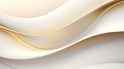 Abstract background with wavy lines in white and gold.
