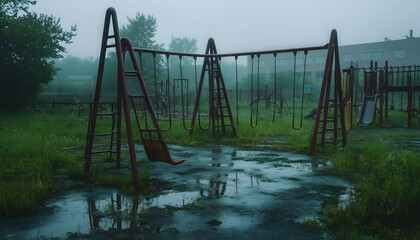 Fototapeta premium rainy day scene wallpaper