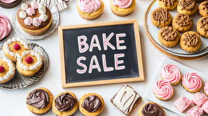 Bake Sale Sign on Table