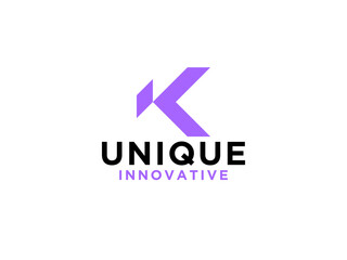 Geometric Ribbon Arrows Initial Letter K Logo. Usable for Business, Real Estate, Architecture and Building Logos.