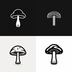 Mushroom logo design vector template
