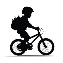Fototapeta premium Baby kids bicycle silhouette