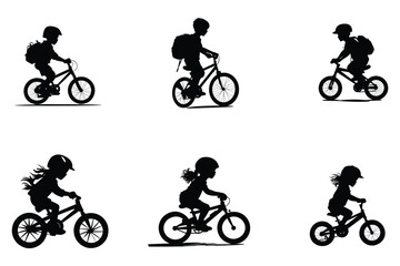 Obraz premium Baby kids bicycle silhouette