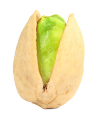 One tasty pistachio nut isolated on white