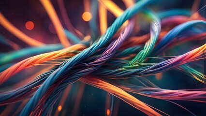 A colorful wire with many different colors