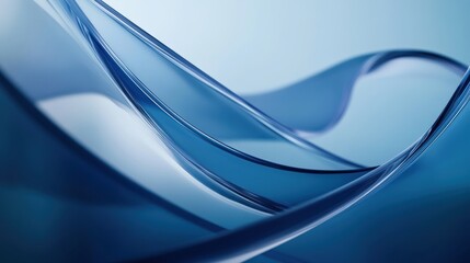 Naklejka premium Abstract blue waves create a serene and fluid visual effect.
