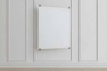 Naklejka premium White Blank A3 Poster Wall Mount Acrylic 3D Render Mockup