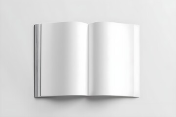 Mockup of brochure with fold. Blank mock up of booklet and catalogue. White paper of magazine. A4 mockup size