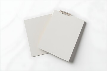 Fototapeta premium Empty paper note template of A4 format with soft shadows isolated on white background. 3d rendering