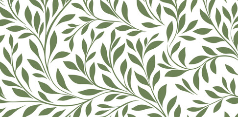 green leaf seamless pattern background