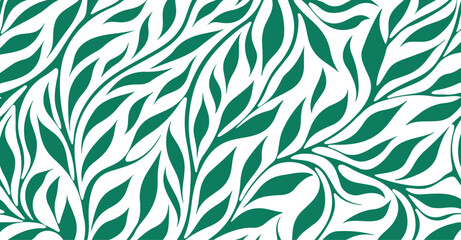 green leaves seamless pattern nature background