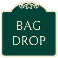 Golf course and clubhouse instruction sign bag drop
