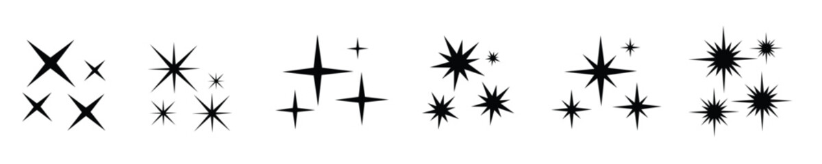 shooting stars bunch, Black shooting stars vector,Top stars icon, Floating stars brightness,Stars group on white sky,stars movement , Enchanting stars set