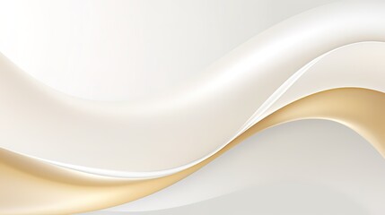 Abstract background with white and gold wavy lines.
